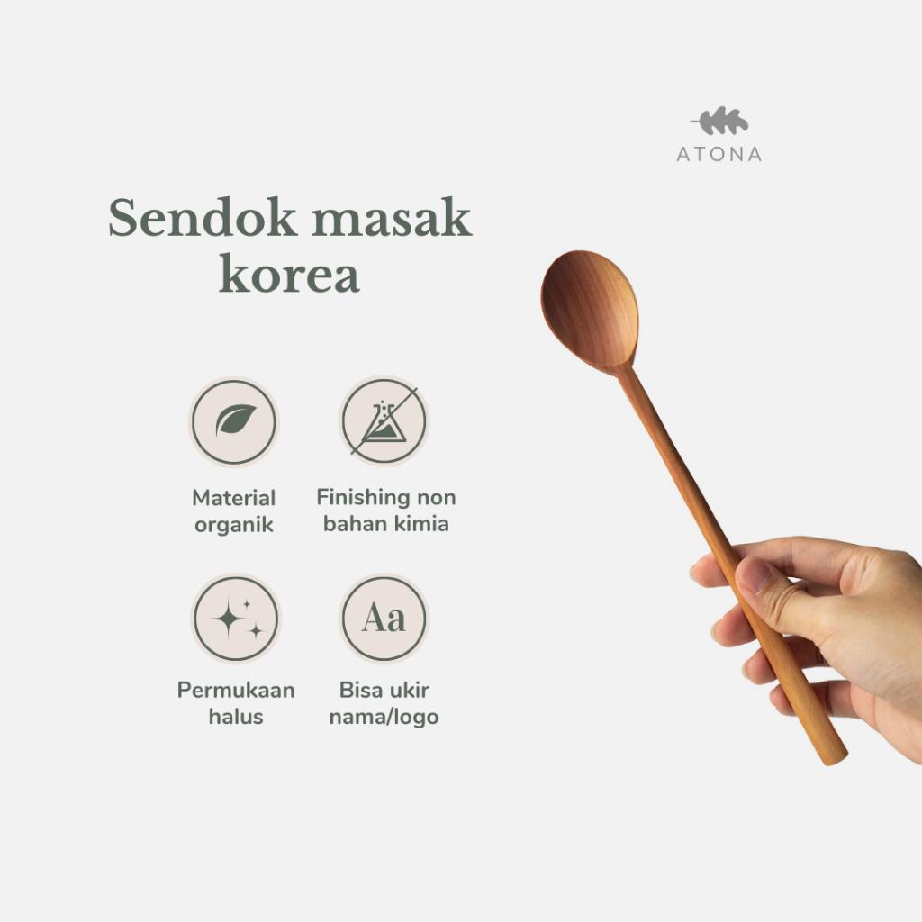 SENDOK KAYU - SENDOK KOREA PANJANG/SENDOK MASAK KOREA