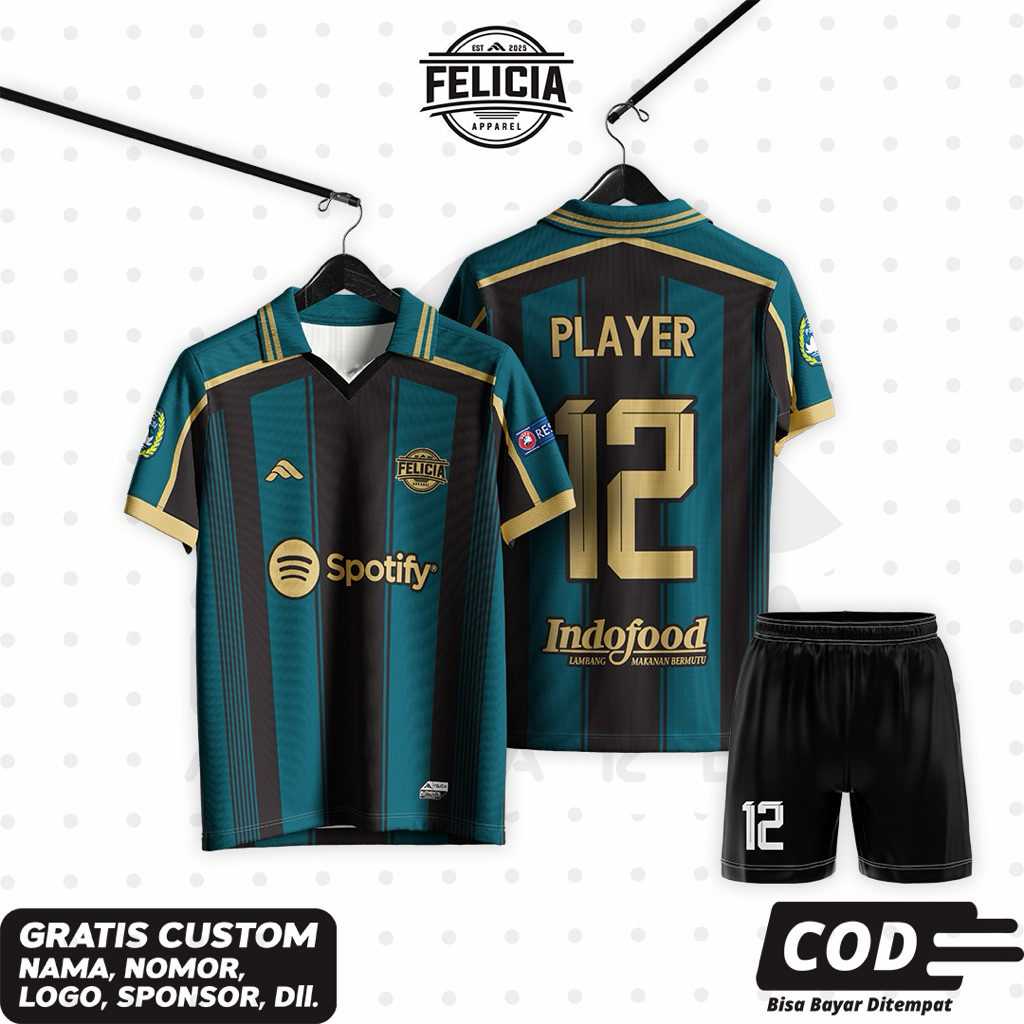 Jersey Retro Vintage Full Printing /  Jersey Bebas Custom Nama / jersey bola futsal / JERSEY HITAM K