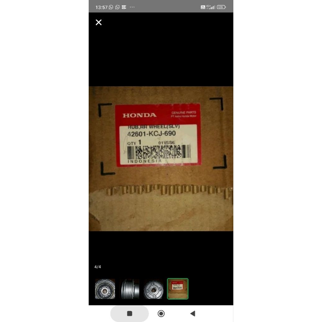 tromol belakang honda tiger original