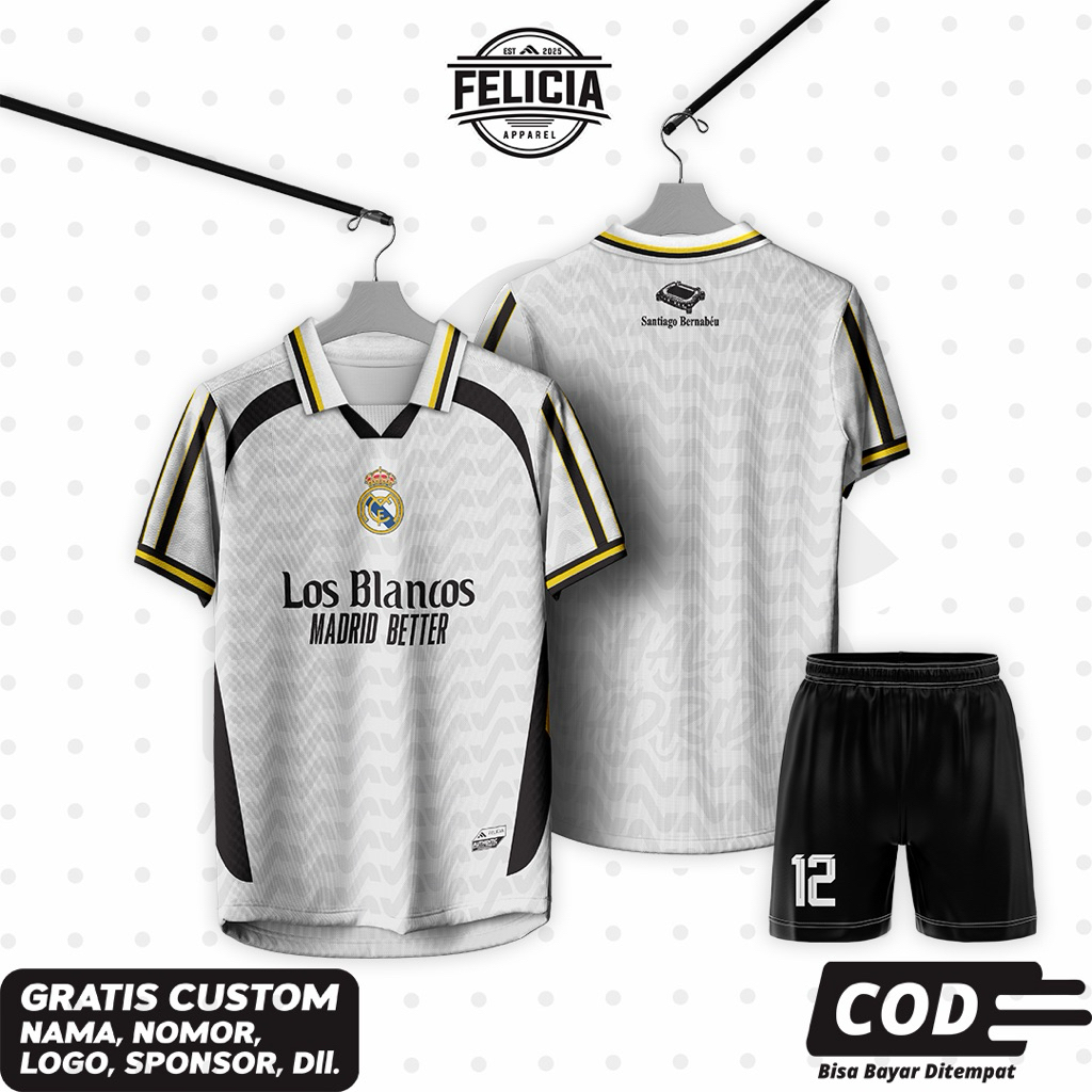 JERSEY FANTASI REAL MADRID / JERSEY VINTAGE RETRO REAL MADRID / JERSEY CLUB LOS BLANCOS / Jersey hal