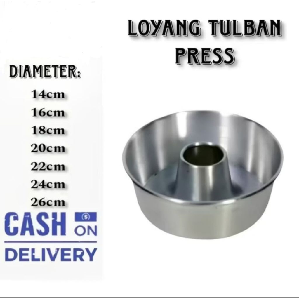 loyang tulban, bolu, baking, bima press alumunium 0'7