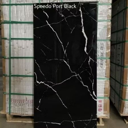 Granit lantai/dinding 60x120 motip hitam corak putih marmer glosy glazedpolished speedo fort black