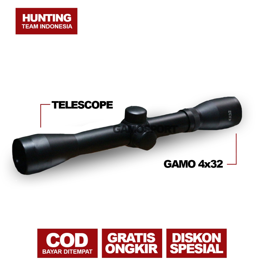 GAMO NITRO 4X32 HK - TELESCOPE GAMO 4X32 RETIKEL HK TIPIS
