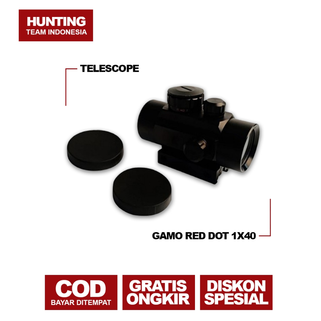 GAMO NITRO RED DOT 1X40 - GAMO RED DOT TELESCOPE RETIKEL 2 WARNA 1X40