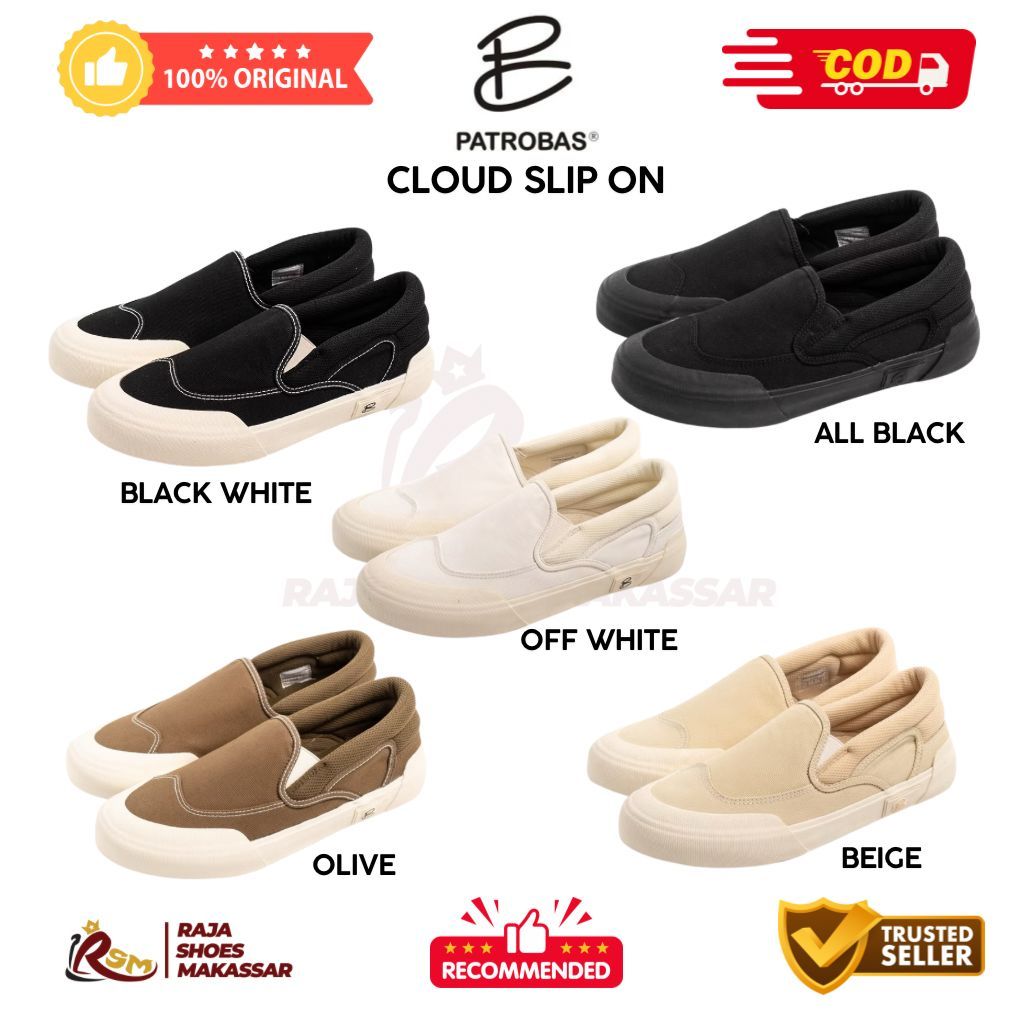 (ORIGINAL-COD) Patrobas Cloud Slip On - Sepatu Patrobas Cewek Cowok