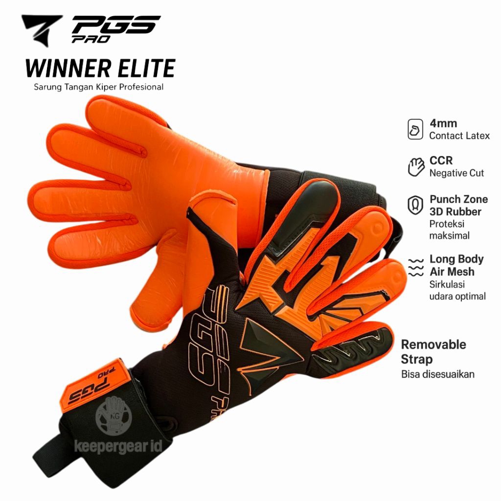 Pgs Pro winner elite Orange Black series sarung tangan kiper pgs pro original