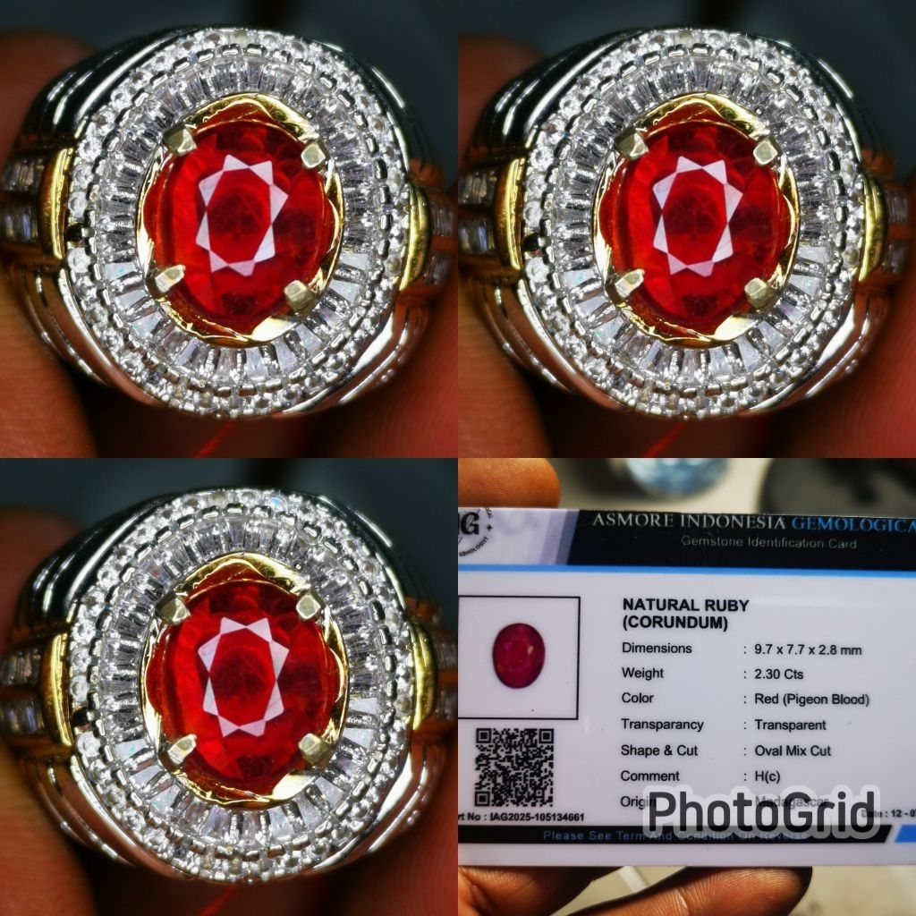Batu permata natural ruby pigeon blood crystal