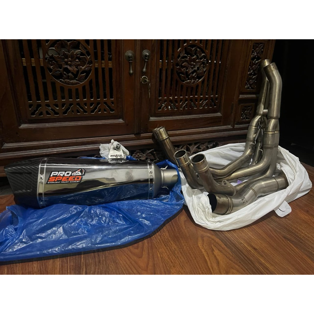 knalpot Zx25r Prospeed sharkblack fullsystem