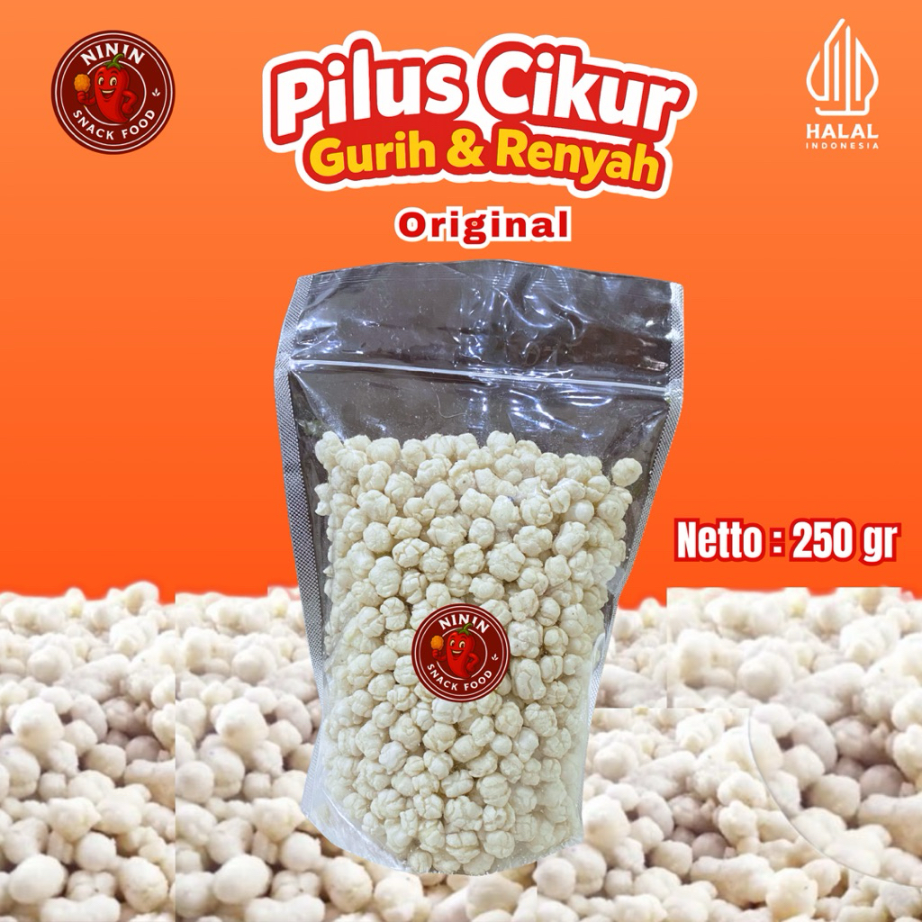 

Ninin Pilus Cikur kencur Original Netto 250 Gram Makan snack food Cocok Yang Berkuah Cemilan instan Gurih & Renyah