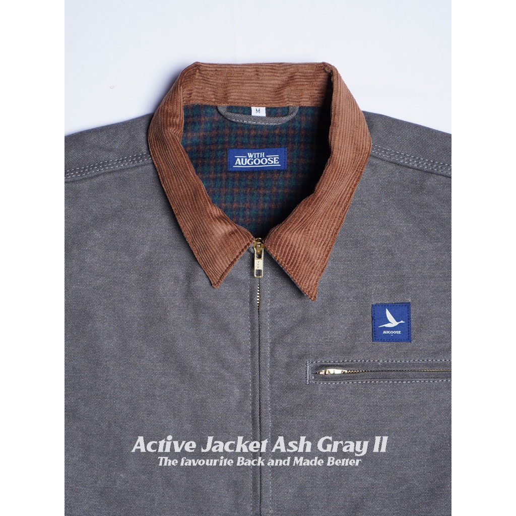 Augoose Active Jacket Ash Gray II - 15 Oz Duck Canvas