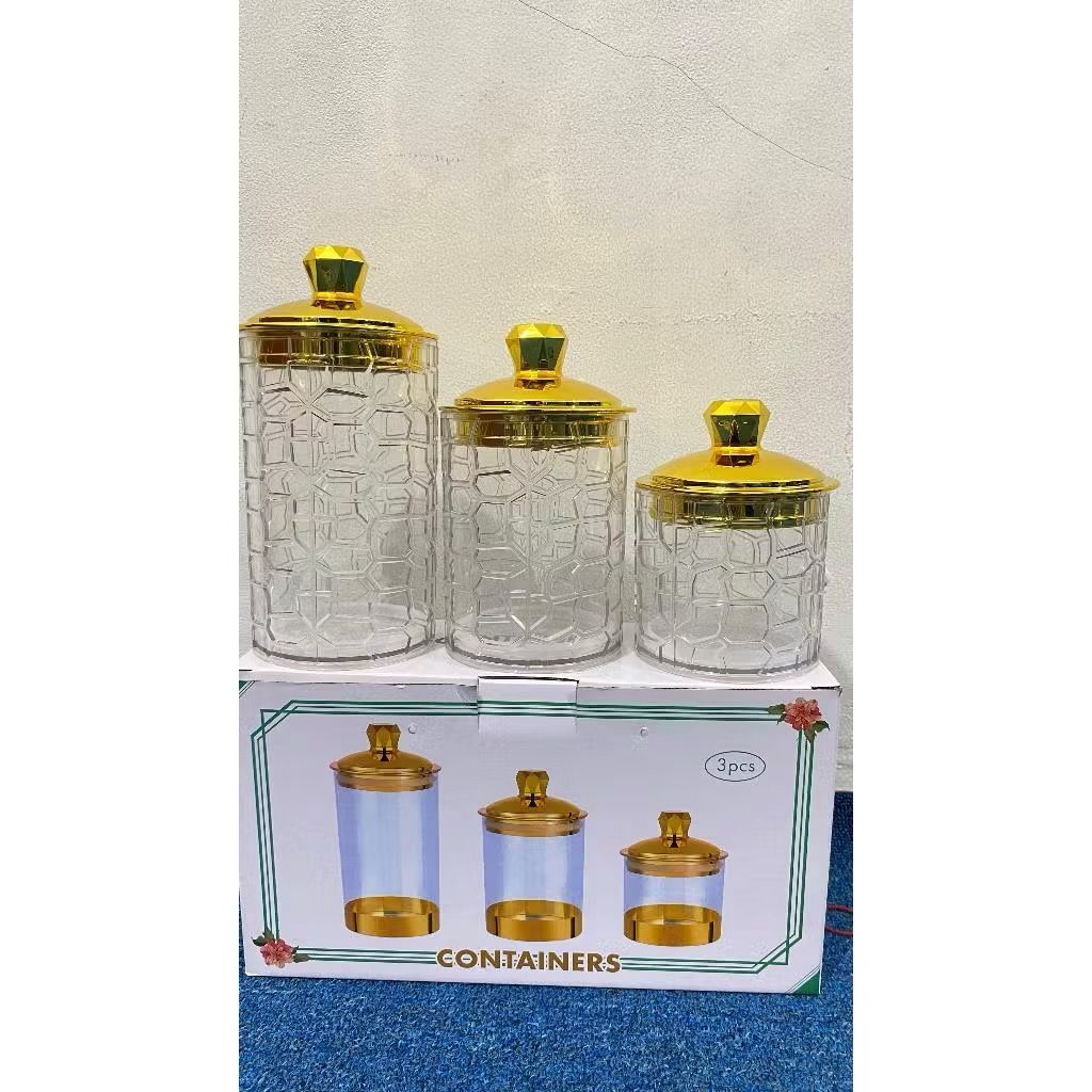 Toples Transparan Emas Mewah Kristal Plastik