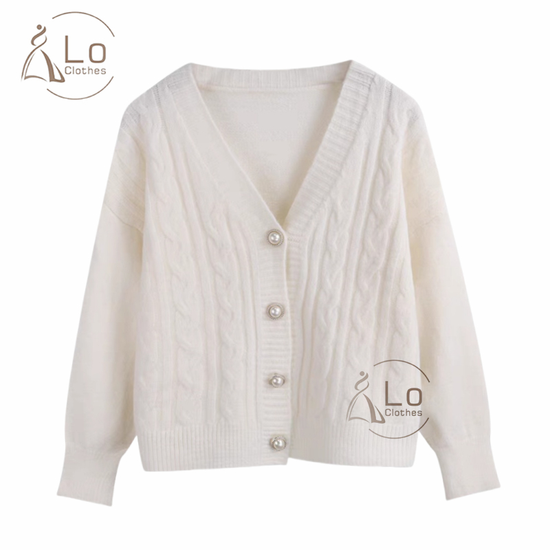 Lo Clothes Cardigan Knit Vintage Knit Sweater Rajut Korea Outer Knit Longgar