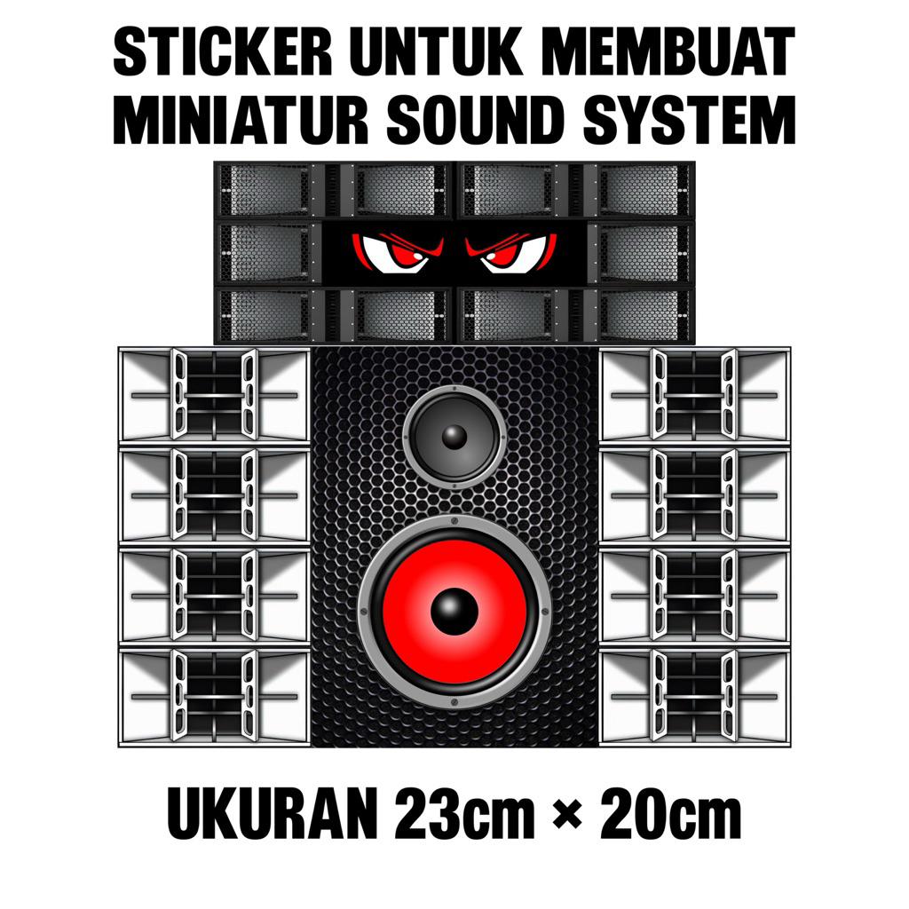 

sticker miniatur sound system ukuran 20cm x 20cm