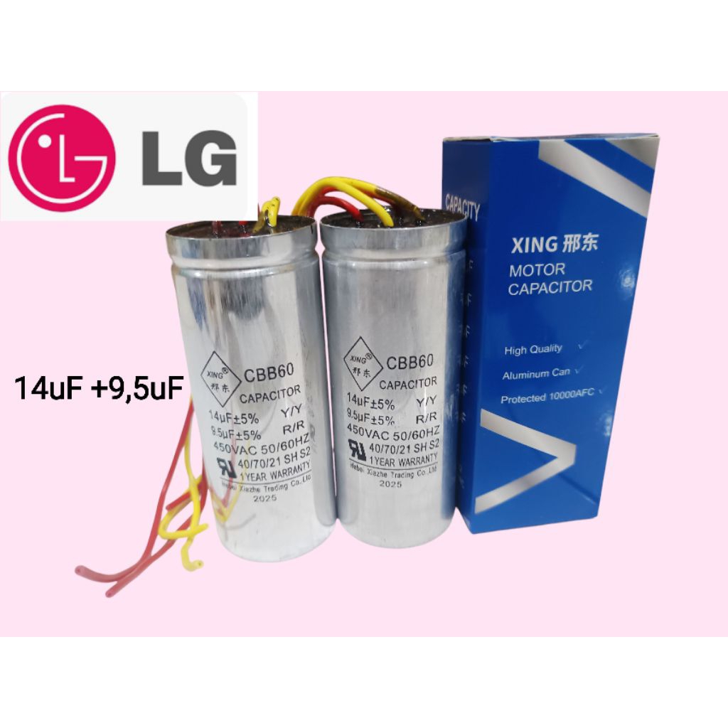 Kapsitor Mesin cuci LG 14uf+9,5uf/450vac 50/60Hz