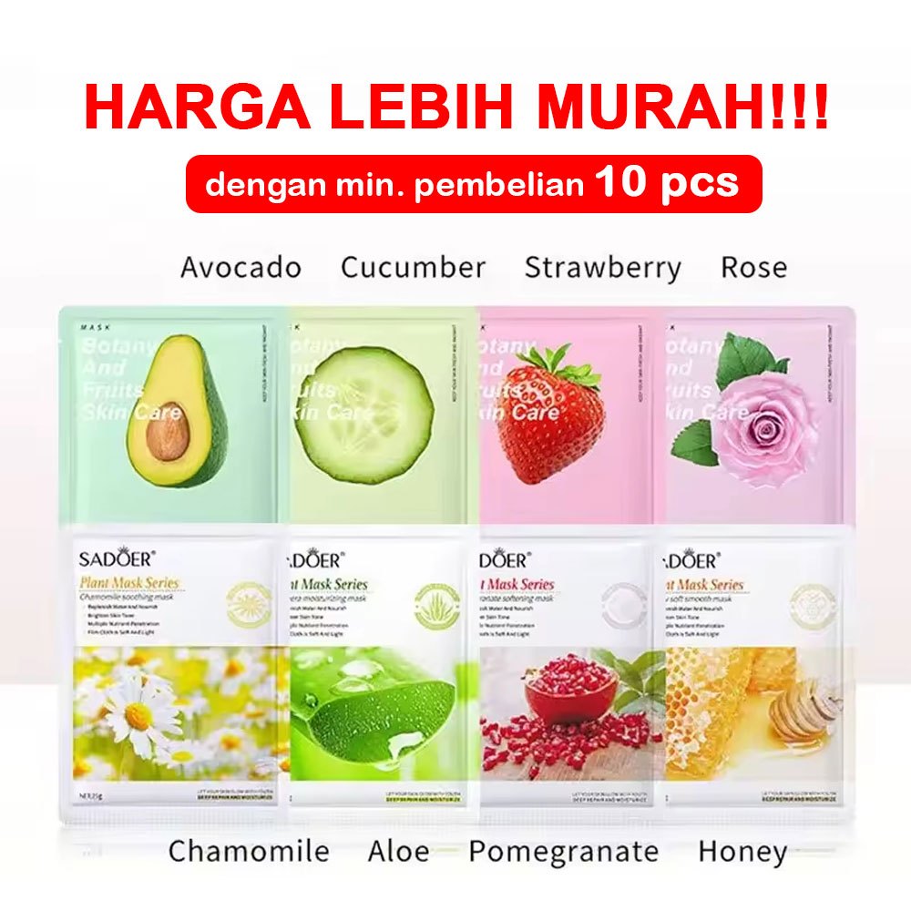 SADOER Facial Mask Plant Mask Series Masker Wajah Melembapkan dan Menutrisi Kulit - minn