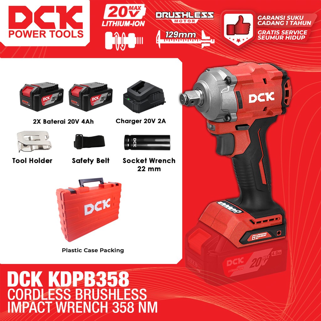 DCK KDPB358 Cordless Brushless Impact Wrench 358Nm
