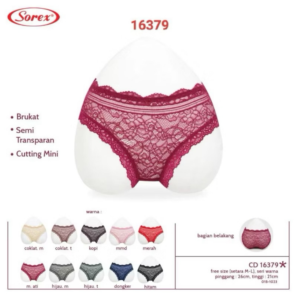 CD WANITA BRUKAT TRANSPARAN SOREX 16379