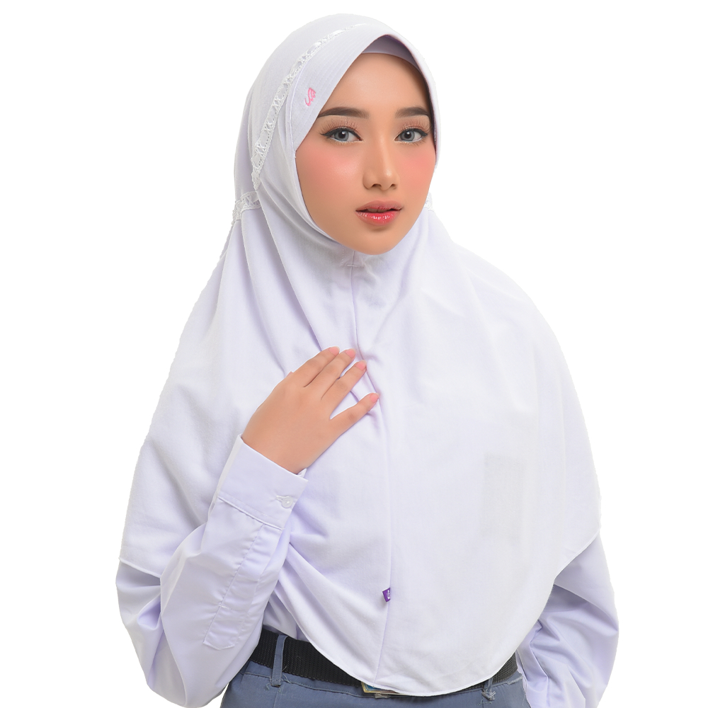 Rabbani - Kerudung Sekolah Instan Hemy Warna PUTIH