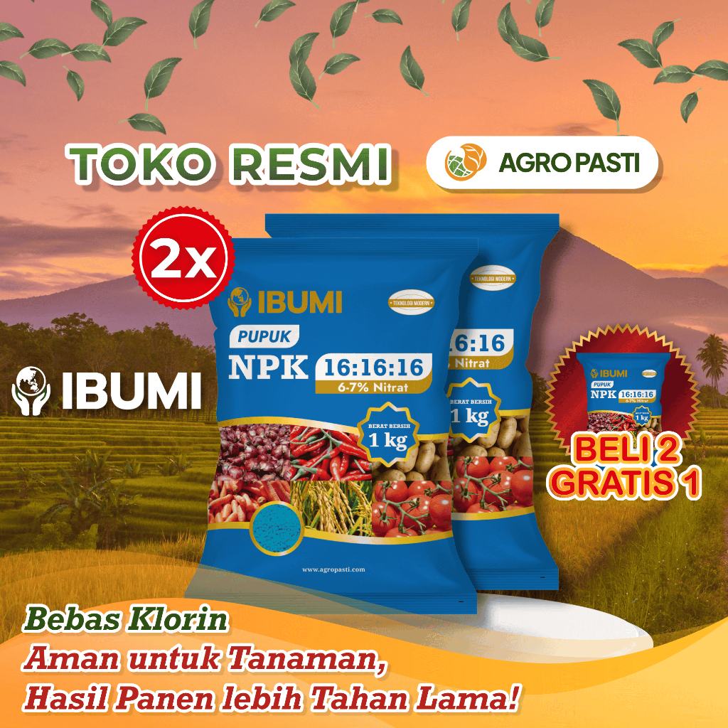 [BELI 2 GRATIS 1]  Pupuk Ibumi NPK 16:16:16 - 1 kg