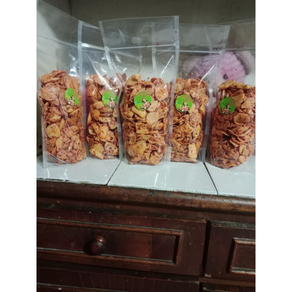 

[1kg] Keripik Basreng Bumbu Pedas Daun Jeruk Pipih Kriuk