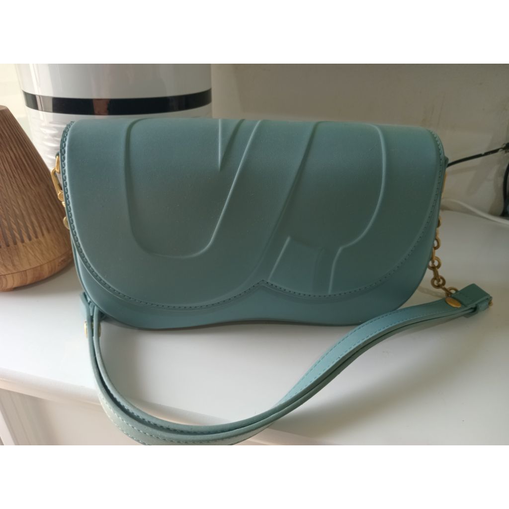 ButtonScarves ,Jenny Bag Dusty Blue ,Preloved