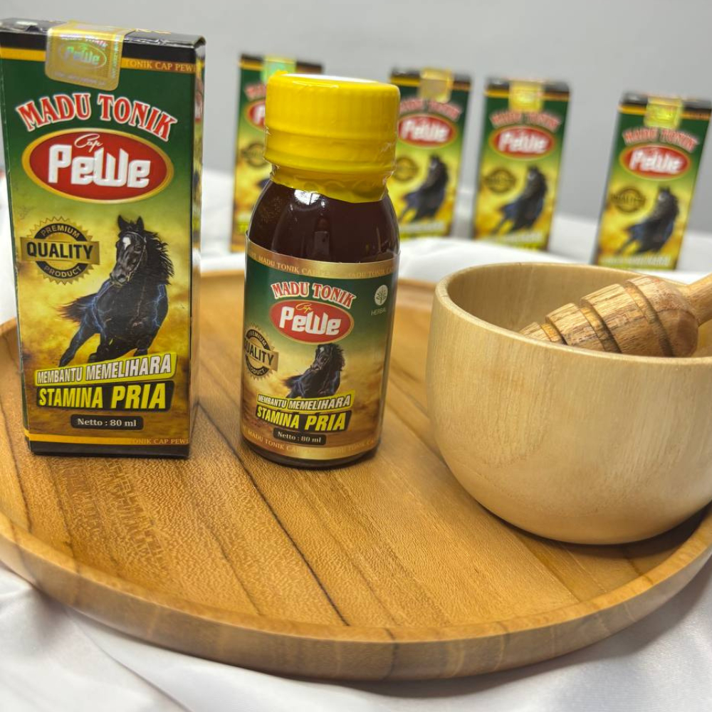 

Madu Tonik Pewe Asli Madukuat Herbal Alami Vitalitas Stamina Pria Kuat Tahan Lama Di Ranjang 80ML