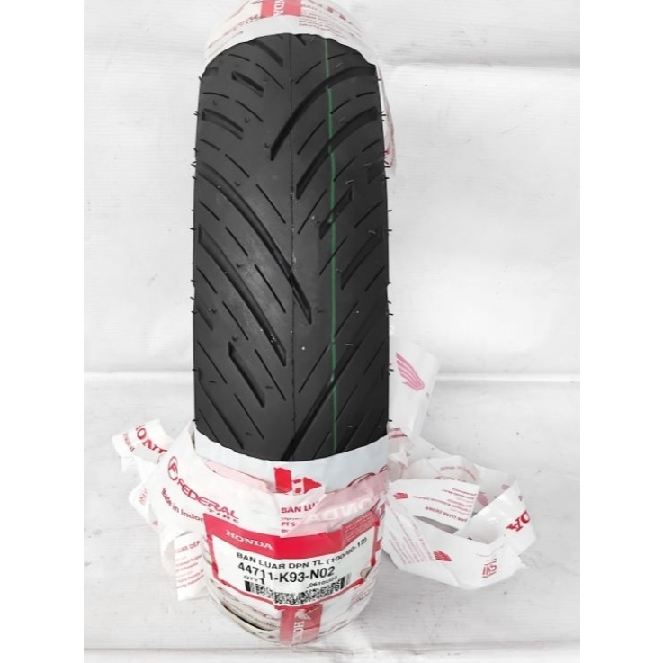 BAN LUAR SCOOPY RING 12 DEPAN TUBLESS ORI HONDA FEDERAL AHM 100/90-12