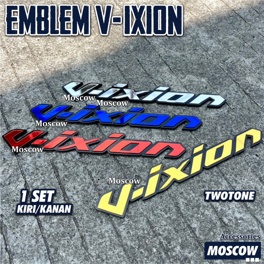 EMBLEM AKRILIK TULISAN VIXION NVA NVL ALL NEW VIXION 155 VIXION R 3D TIMBUL LOGO KACA SET 2PCS + PER