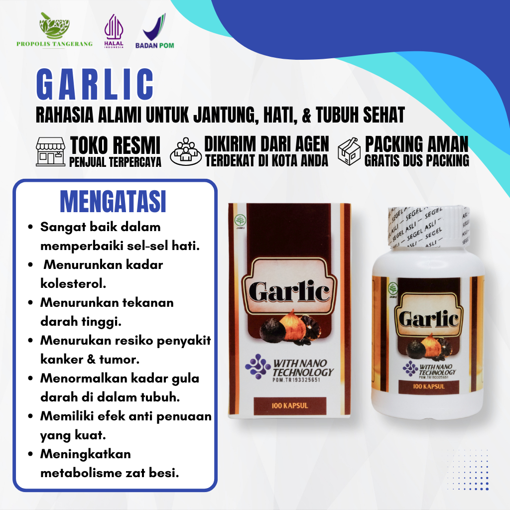 Garlic Tunggal Lanang Herbal Premium Bawang Putih Hitam Fermentasi Asli Obat Hipertensi Isi 100gr Se