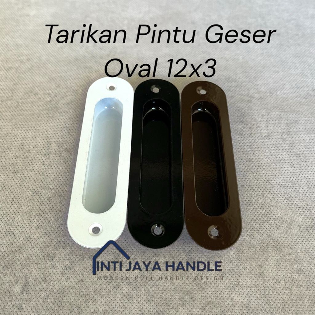 Handle Pintu Tanam sleding sliding Dorong Geser Mekar kom camp oval 12 x 3cm Lemari tebal 1,7mm Tari