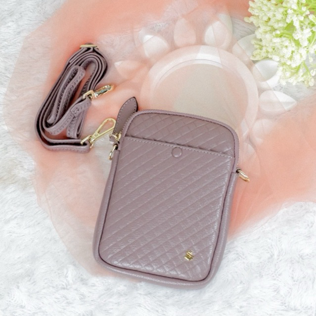 PRELOVED Tas Savvy Leather S8369 warna Violet Purple