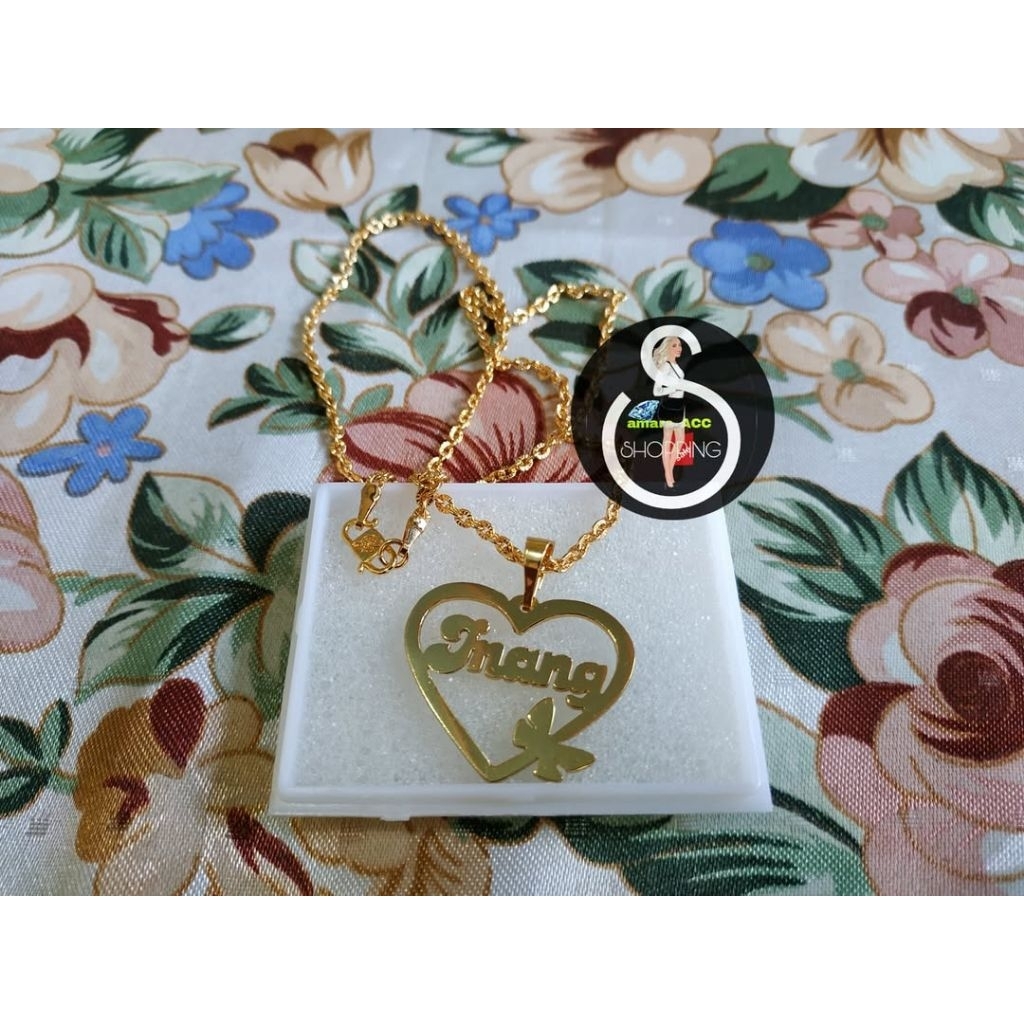 kalung nama lapis emas24k kalung liontin nama lapis emas24k