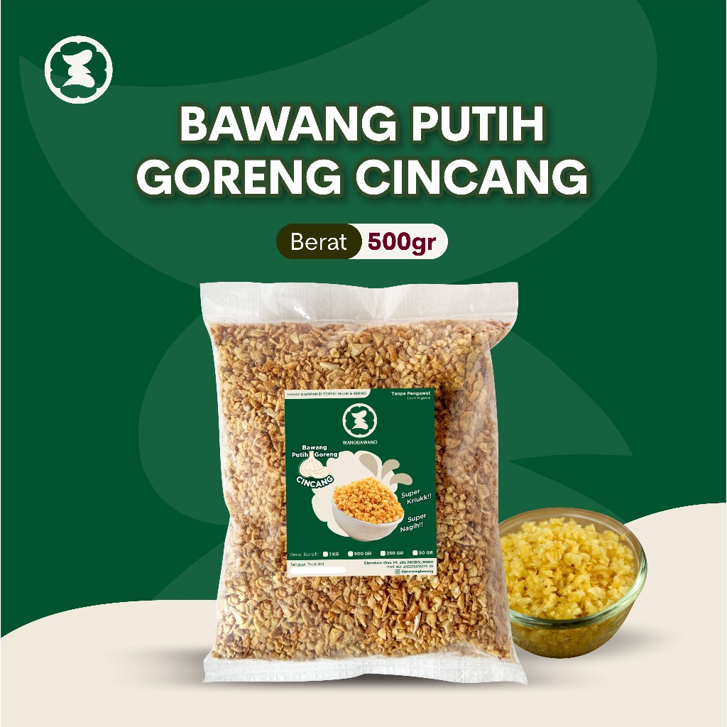 

WANGBAWANG - Bawang Putih Cincang Goreng 500gr | Bawang Putih | Fried Minced Garlic