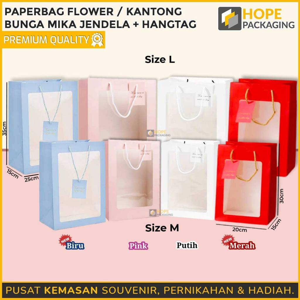 

Paperbag Bunga + Mika Hangtag/ Souvenir Paperbag Flower Jinjing Premium/ Hadiah Elegan/ Paperbag Bunga/ Tas Mika Transparan/ Kado Hadiah