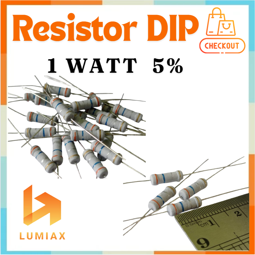 R resistor 1w 1Watt 6K8 Ohm 6.8K 1 watt toleransi 5%