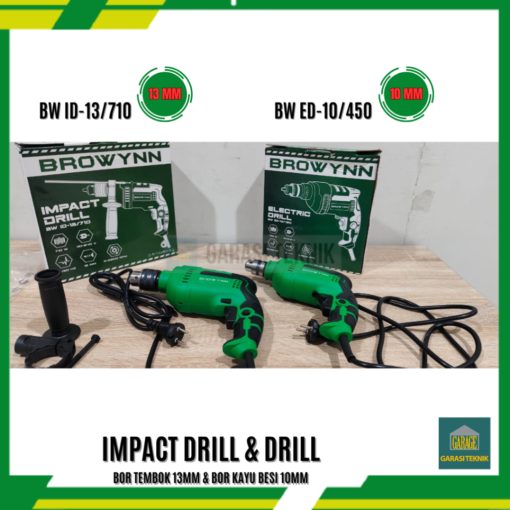 Bor 10mm Browynn/Drill 10mm & Bor 13mm Browynn BW 10-13/710 Impact drill
