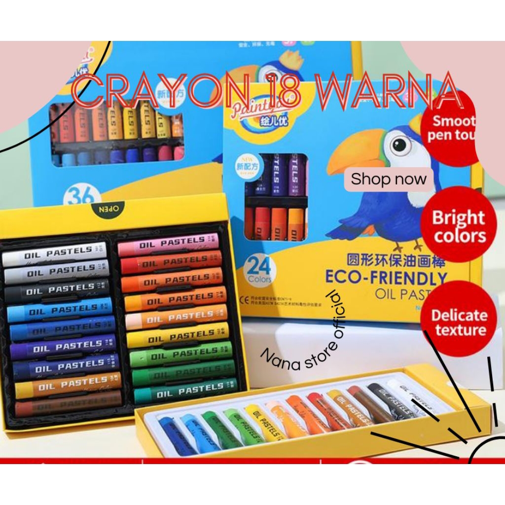 

CRAYON 18 WARNA ECO FRIENDLY PAINTYOU KRAYON ANAK OIL PASTEL