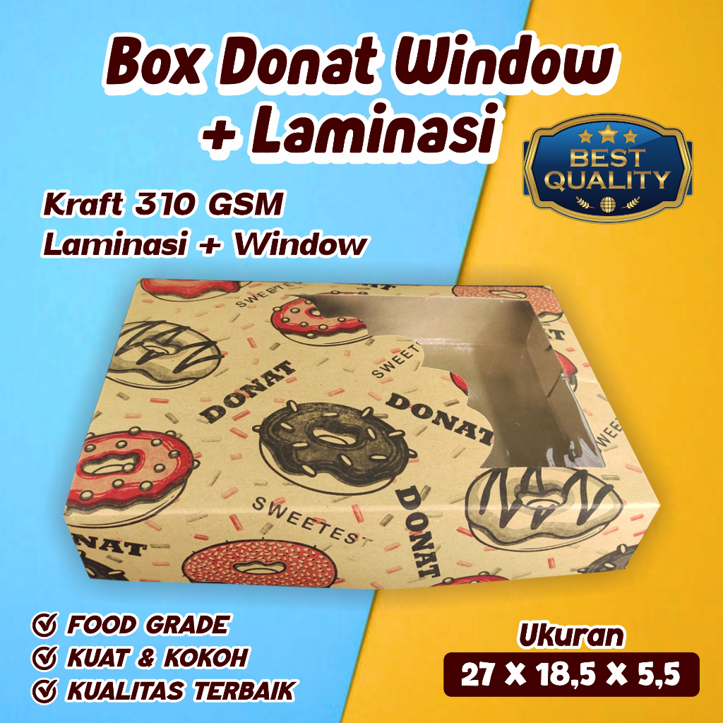 

Box Donat/Dus Donat Isi 6 | 27x18,5x5,5 | Window + Laminasi Dalam