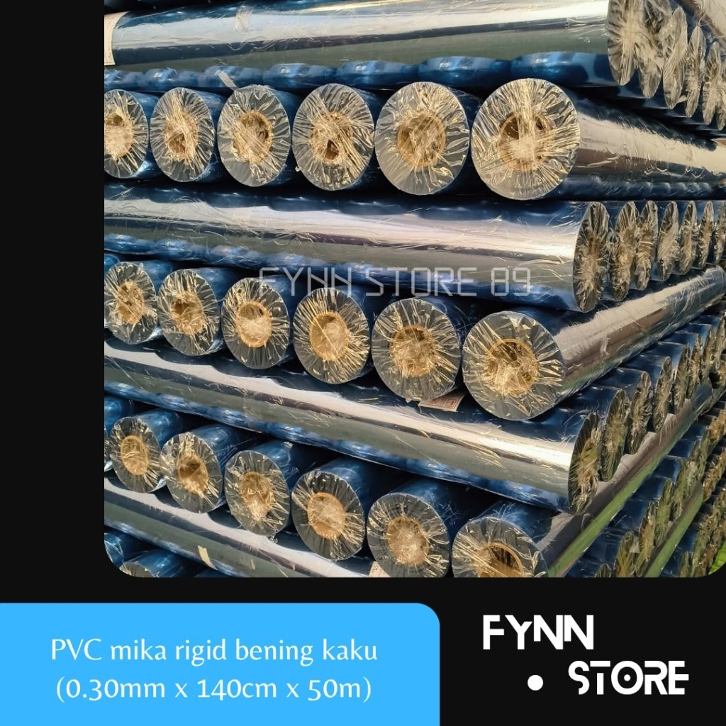 

PVC mika kaku rigid bening tebal 0.30 mm x 140 cm x 50 m