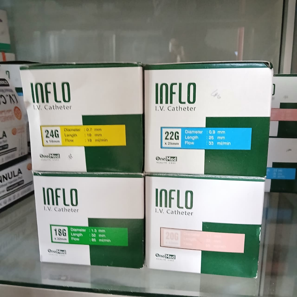 INFLO IV Catheter 18g 20g 22g 24g Onemed (BOX)