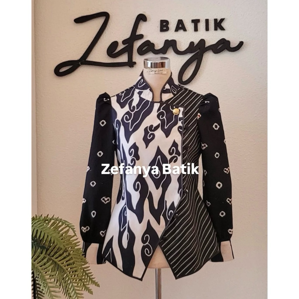 Atasan Batik Wanita Katun Zefanya | Blus Katun Tunik Batik Kerja Wanita Fashion