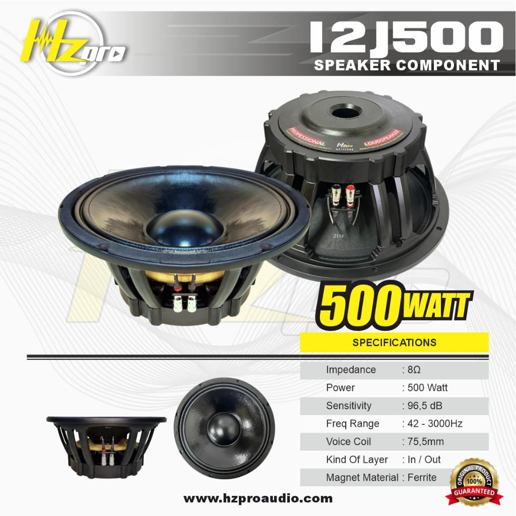 SPEAKER KOMPONEN 12 Inch HZ PRO 12J500 ORIGINAL