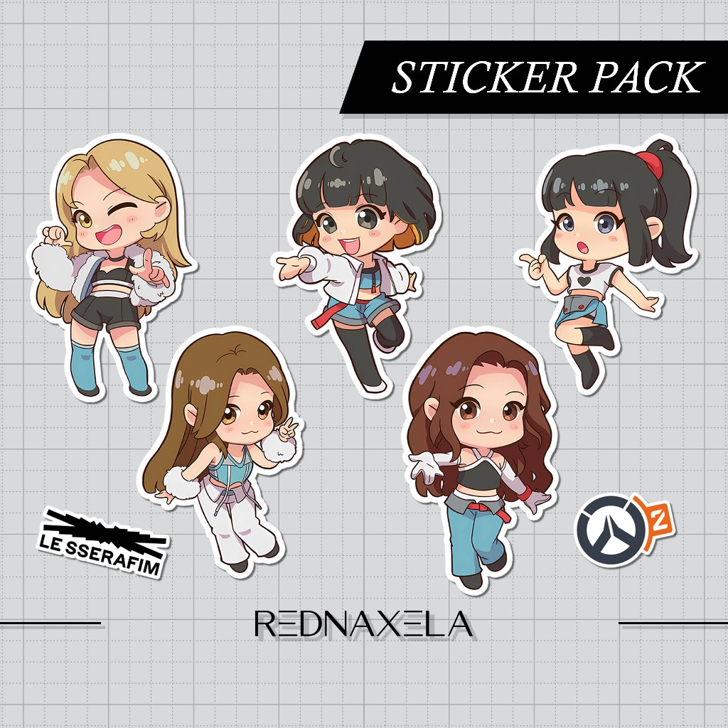 

Stiker Vinyl Le Sserafim X Overwatch 2 Sticker Pack Stiker Koper Outdoor Sticker
