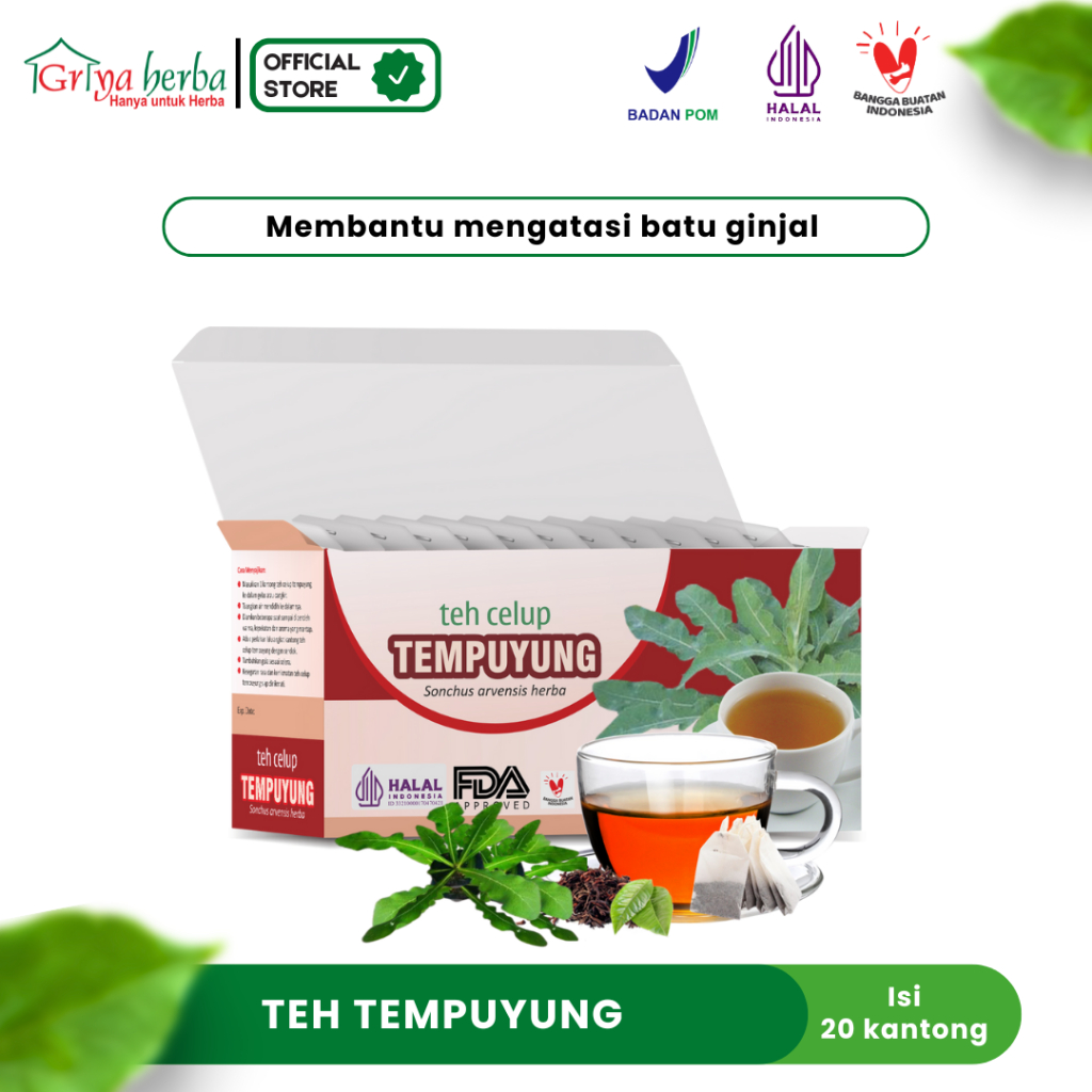

Teh Daun Tempuyung tazakka Kering Asli Minuman Kesehatan Herbal Isi 20 Kantung Celup Tea Bag Herbal Batu Ginjal Infeksi