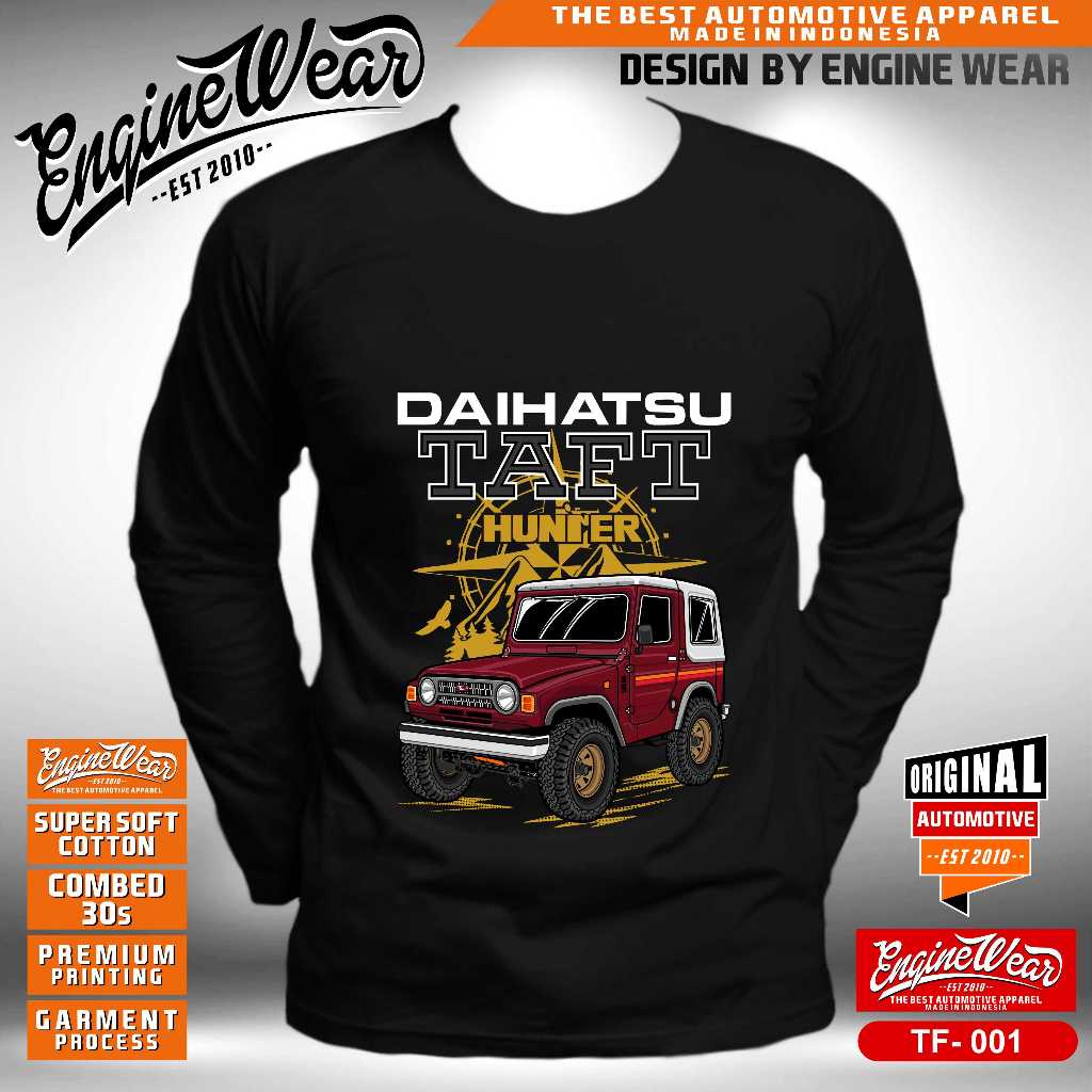 kaos taft hunter tshirt daihatsu taft kebo GT baju offroad jeep rocky otomotif 4WD 4x4 taft htr - En