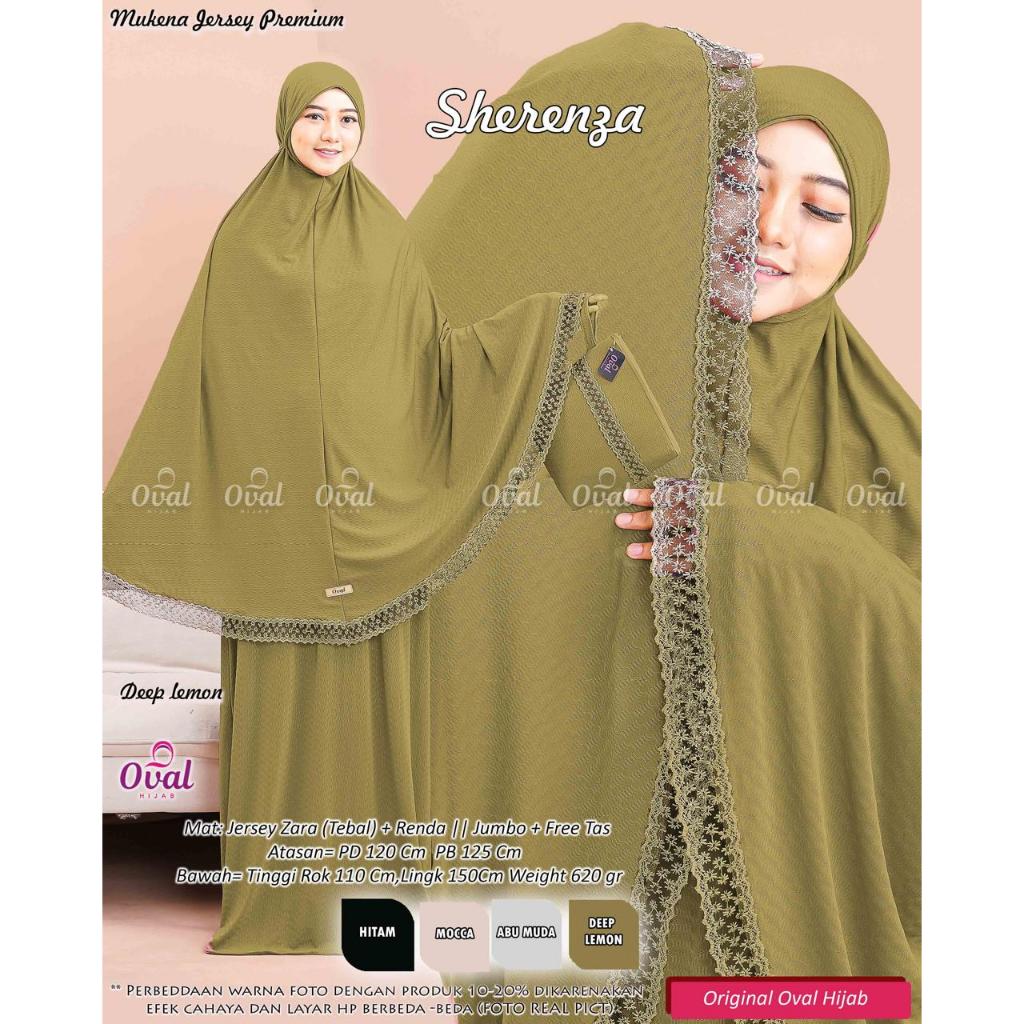 Sheranza Mukena Original Oval Hijab Mat Jersy Zara Premium Jumbo Free Tas Sesuai Foto