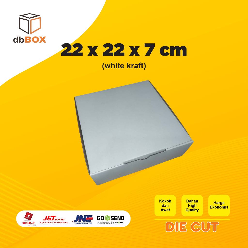 

Kardus WHITE KRAFT 22x22x7 cm | Box Die Cut dan Easy Usage | Box Snack & Aksesoris