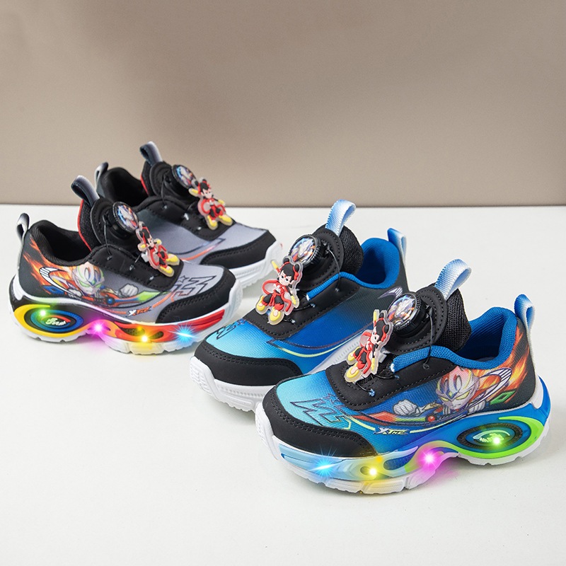 Sepatu sandal anak laki-laki/ sepatu lampu karakter/ sepatu spiderman/ sandal lampu anak/ sandal kar