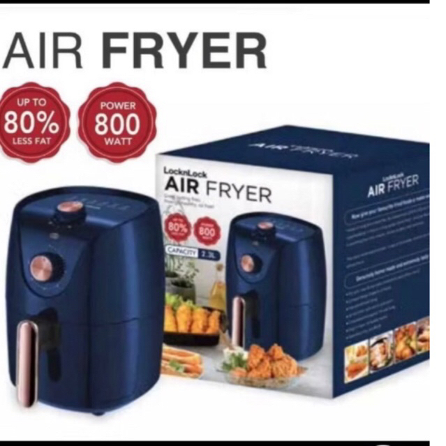 air fryer Locknlock 2,3L  warna navy -800 watt