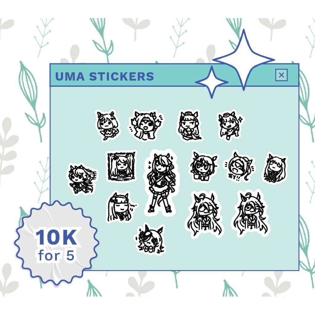 

Uma Musume Doodle Glitter Sticker